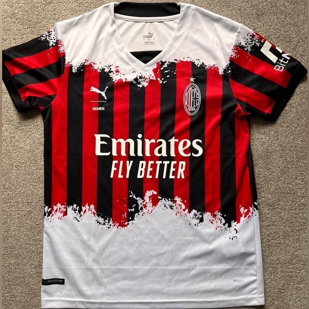 Mens Puma AC Milan Soccer Kit Away Jersey Size Large